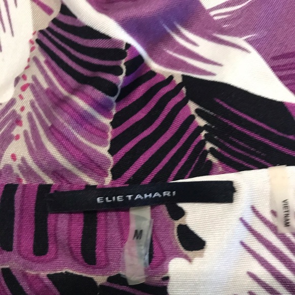 Elie Tahari purple palm print silk 'Melanie' dress - Picture 7 of 10